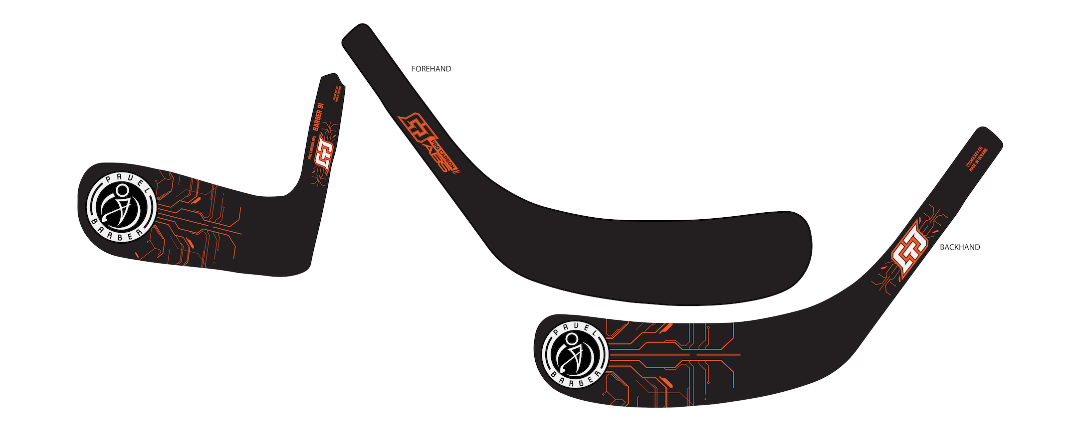 Pavel Barber Pro Carbon ABS Hockey Blade - Tony Headrick