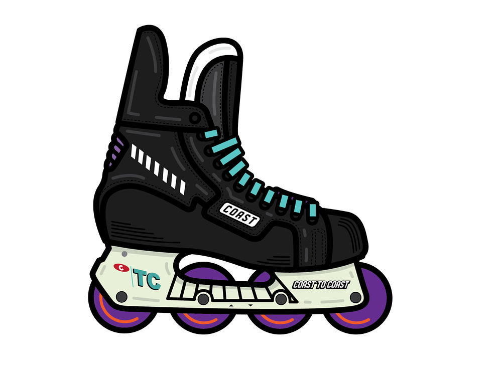 Vintage Roller Hockey Skate Illustration - Tony Headrick